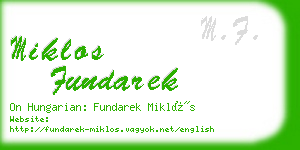 miklos fundarek business card